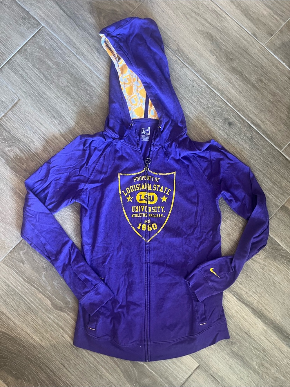 Nike Purple LSU Full-Zip Hooded Utility Jacket with Gold Logo